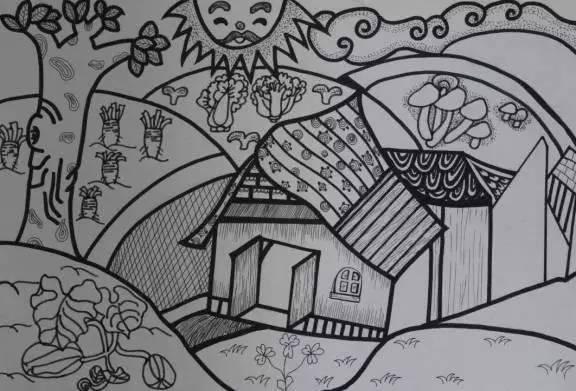 幼儿园线描画图片大全,线描画作品集锦