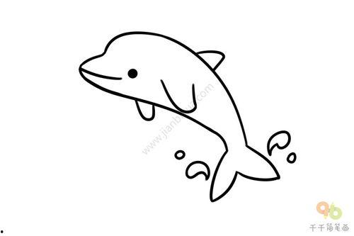 海豚图片简笔画,简笔画中的海洋精灵